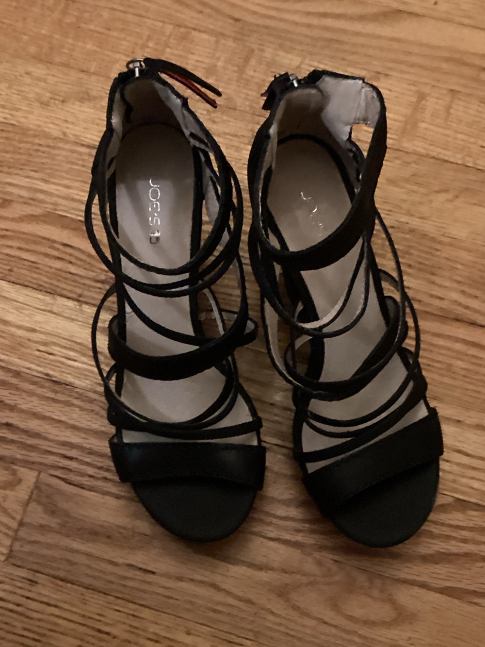 Joe's Jeans Black Strappy Wedge Sandals Size 7.5